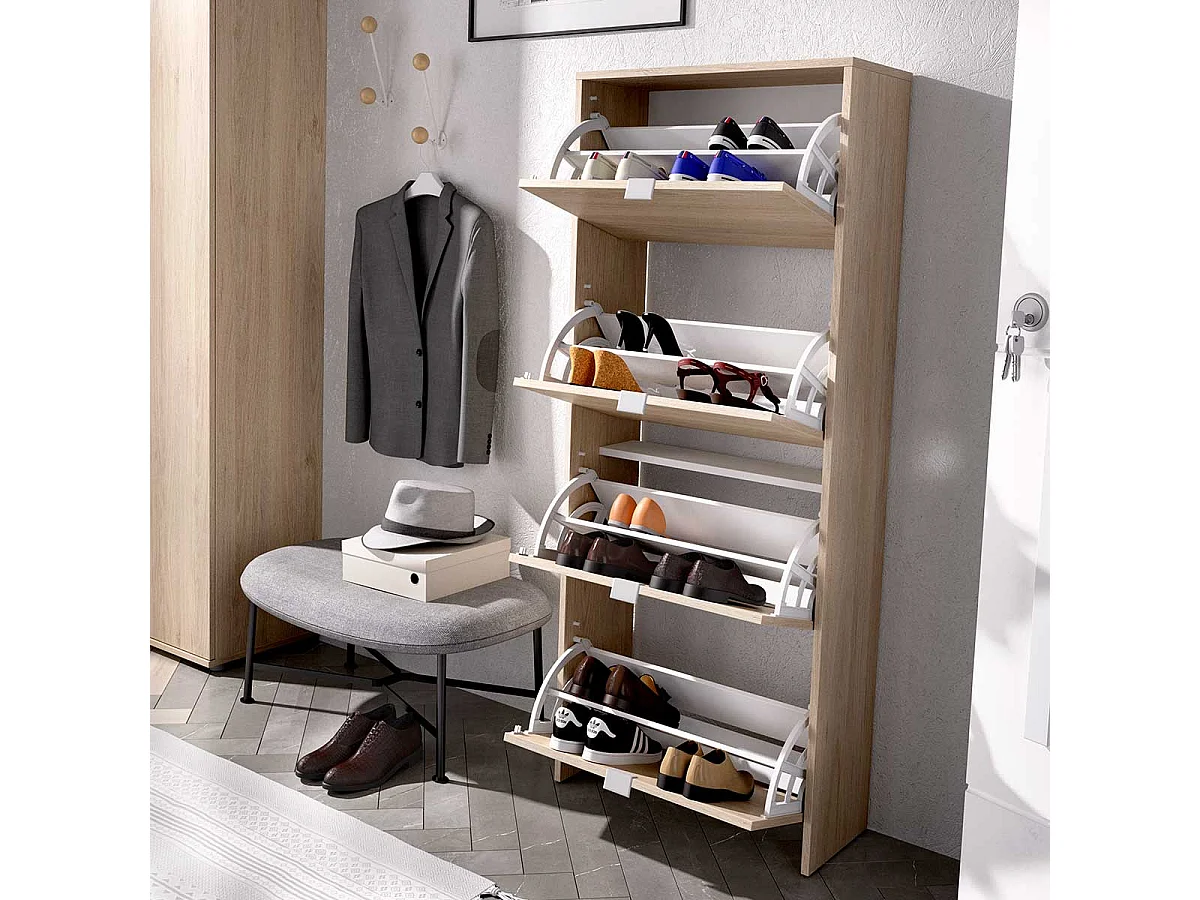 Zapatero Jazz 4 baldas natural 149x60,9x25,2 cm