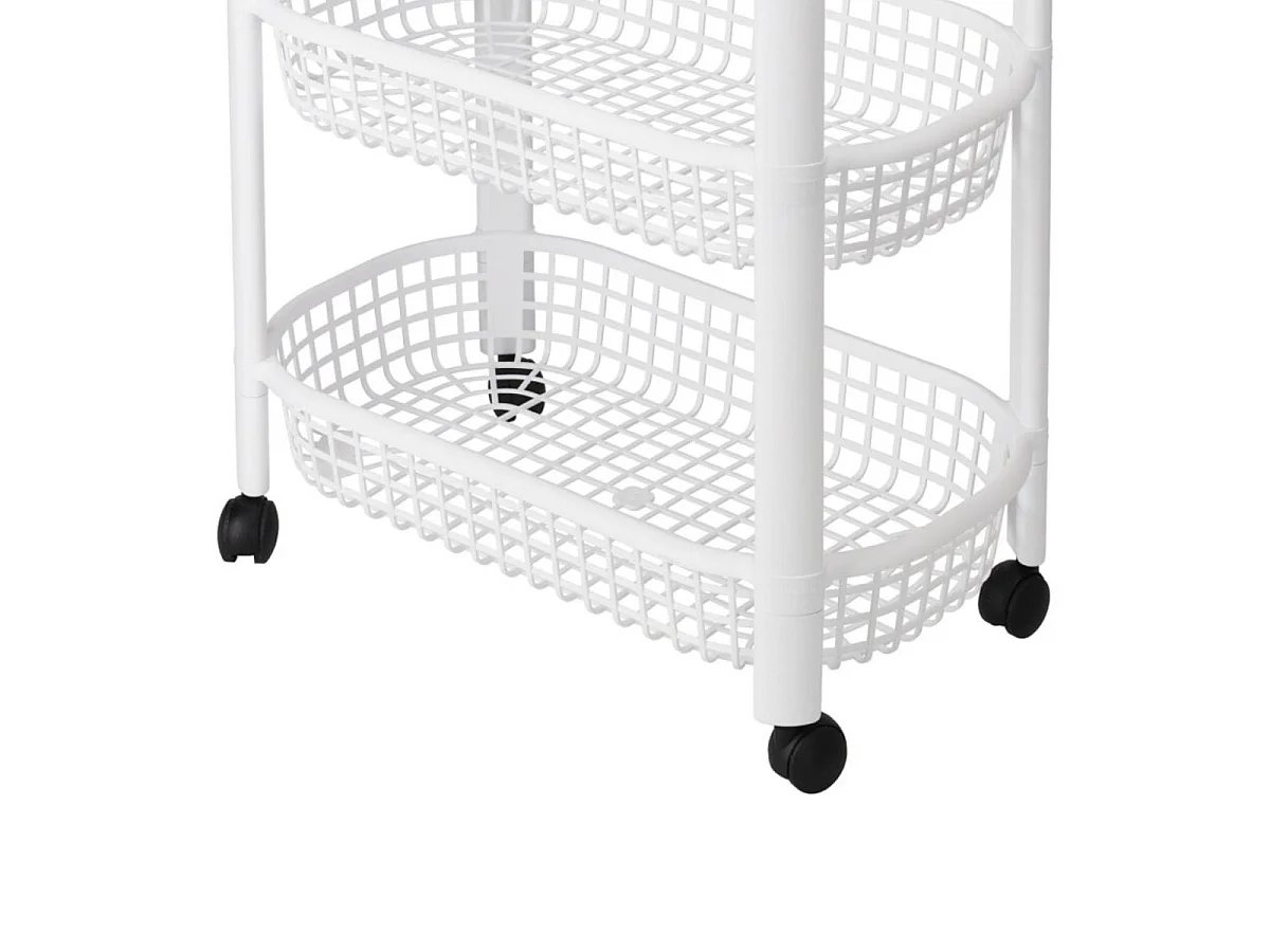 Carrito auxiliar 4 niveles con ruedas blanco 78,8x26x46,5 cm