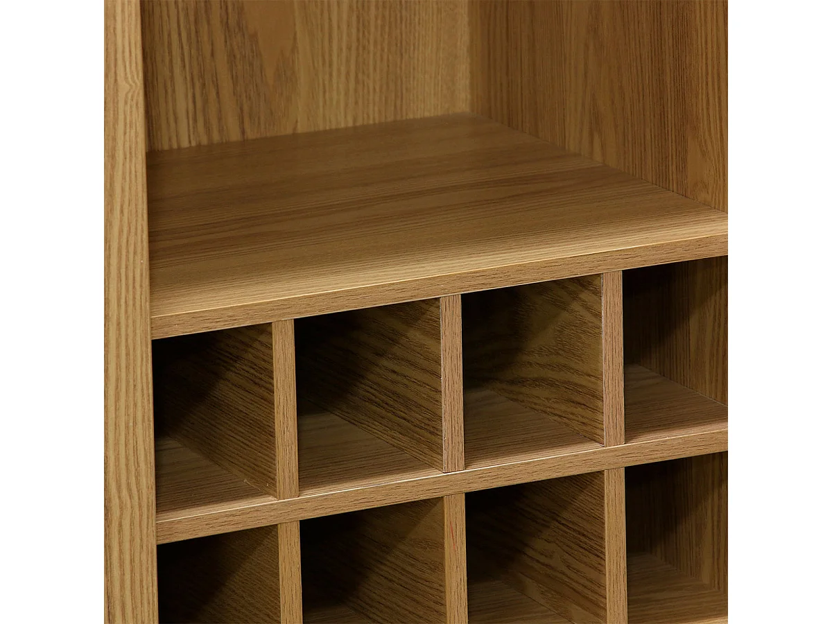 Mueble botellero Trend 1 puerta 12 botellas + colgador de copas madera 120x80x40 cm Adec