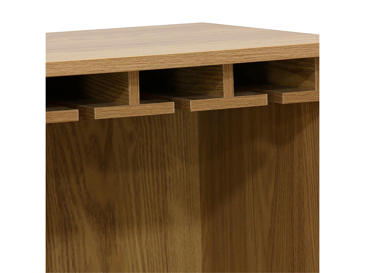 Mueble botellero Trend 1 puerta 12 botellas + colgador de copas madera 120x80x40 cm Adec