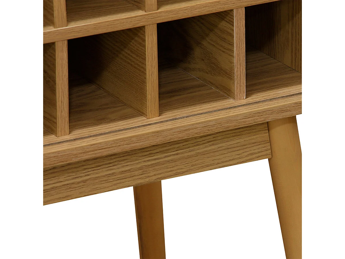 Mueble botellero Trend 1 puerta 12 botellas + colgador de copas madera 120x80x40 cm Adec