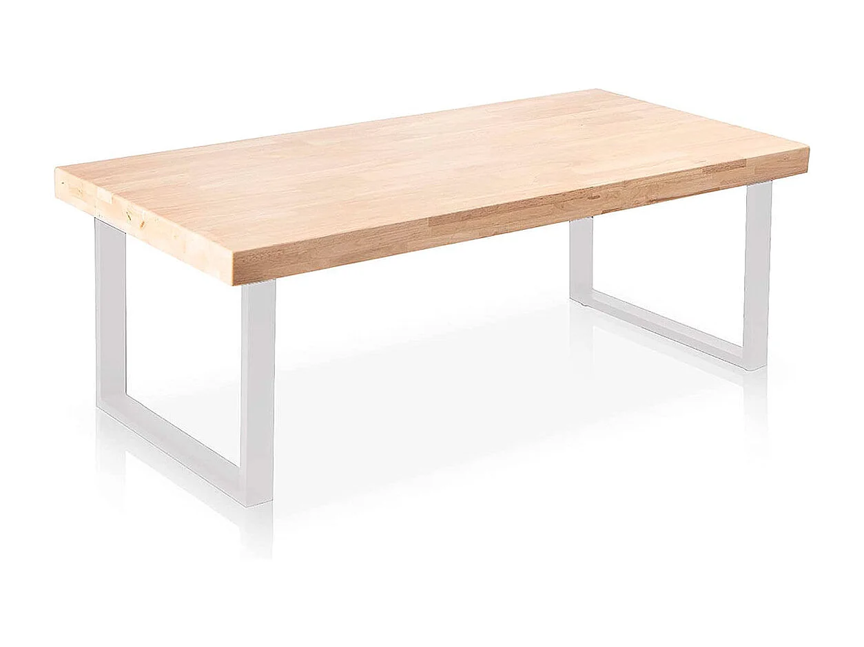 Mesa de centro Natural Carvalho selvagem - Branco