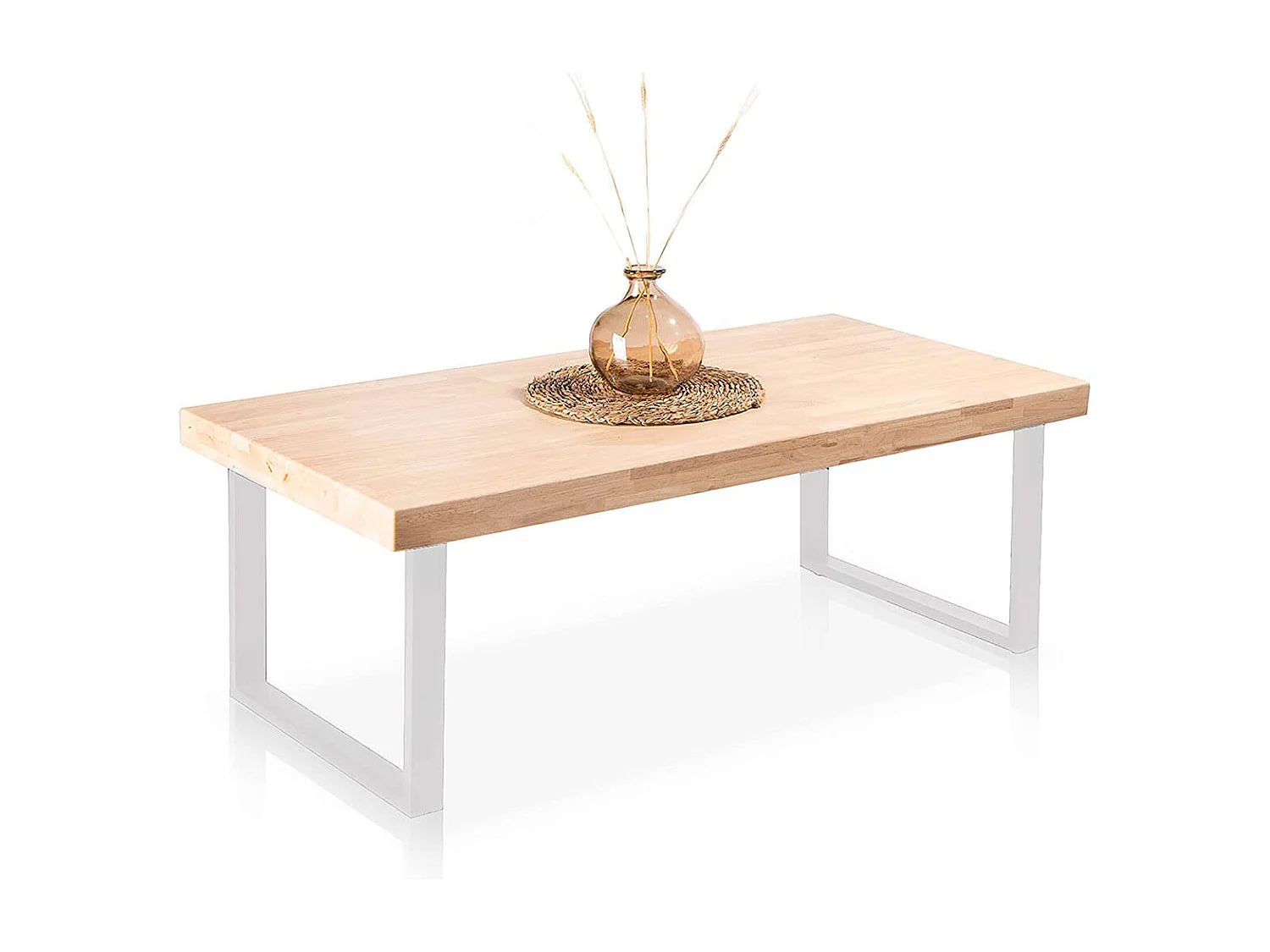 Mesa de centro Natural Carvalho selvagem - Branco