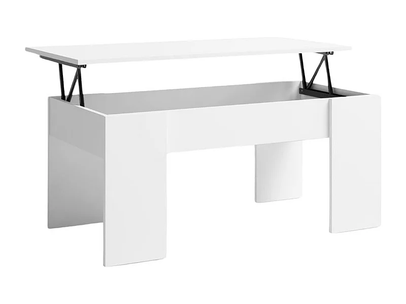 Mesa de centro Gala elevable blanco mate 45x100x50 cm