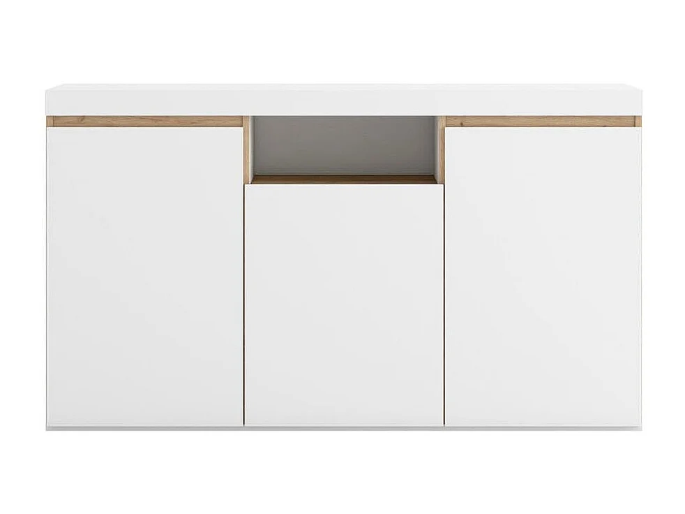 Aparador Elis 3 puertas + compartimento blanco mate/natural 80,5x140,1x39,6 cm