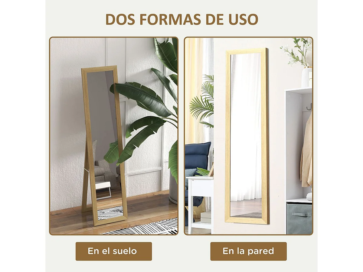 Espejo de pie Moll cuerpo entero natural 157x37x40 cm