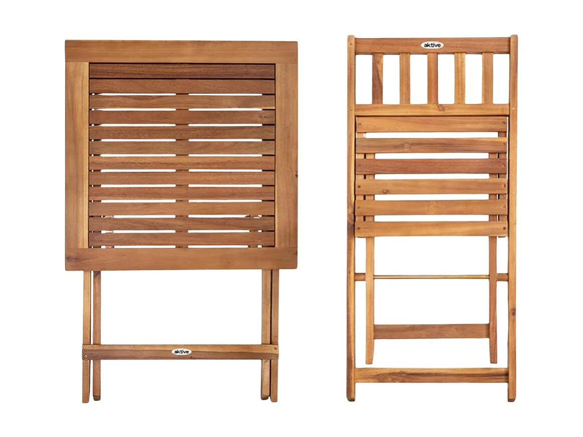 Conjunto de jardín 1 mesa + 2 sillas madera acacia