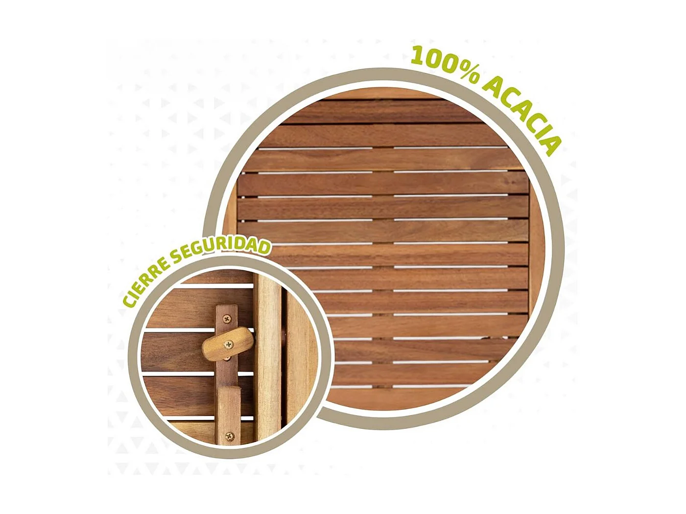 Conjunto de jardín 1 mesa + 2 sillas madera acacia