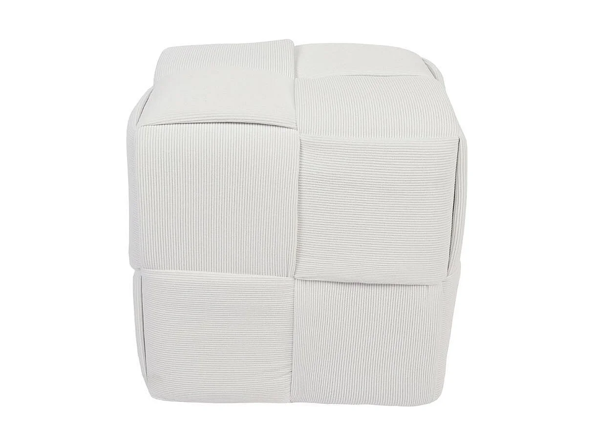 Puf Courdoruy diseño cuadrado blanco 41x45x45 cm Adec