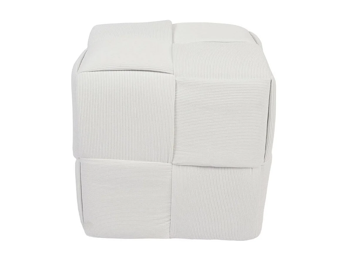 Puf Courdoruy diseño cuadrado blanco 41x45x45 cm Adec
