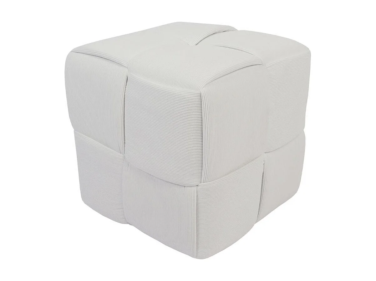 Puf Courdoruy diseño cuadrado blanco 41x45x45 cm Adec