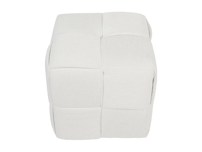 Puf Courdoruy diseño cuadrado blanco 41x45x45 cm Adec