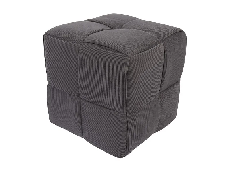 Puf Courdoruy diseño cuadrado gris 41x45x45 cm Adec