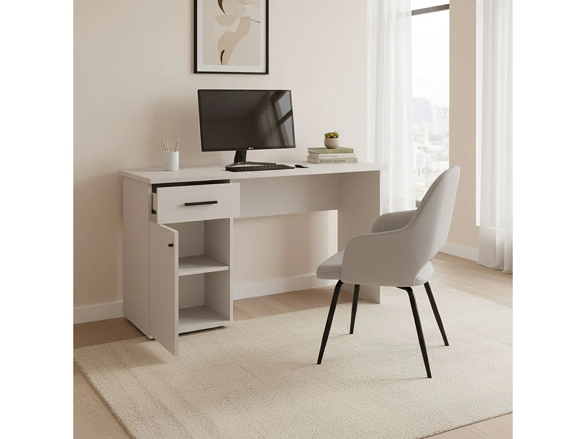 Escritorio New Aura armario con cajón beige 72x120x49,8 cm