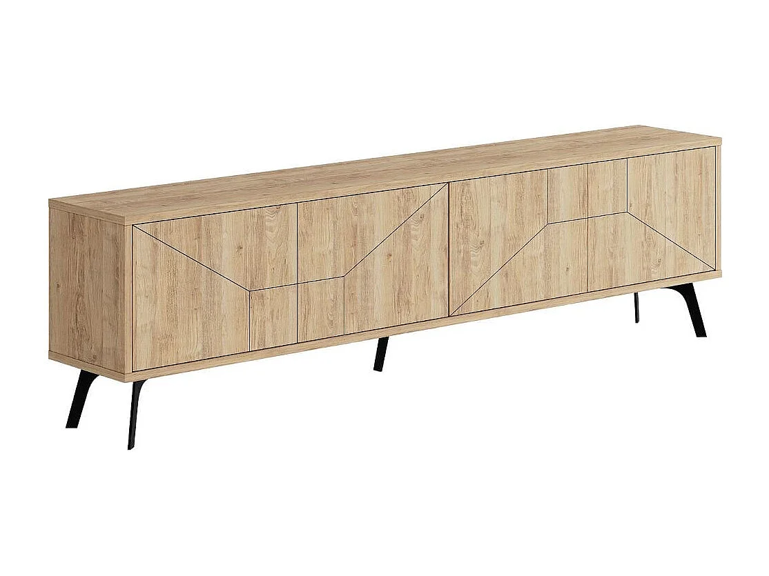 Mueble bajo de TV Dune 4 compartimentos roble 50x180x29,6 cm