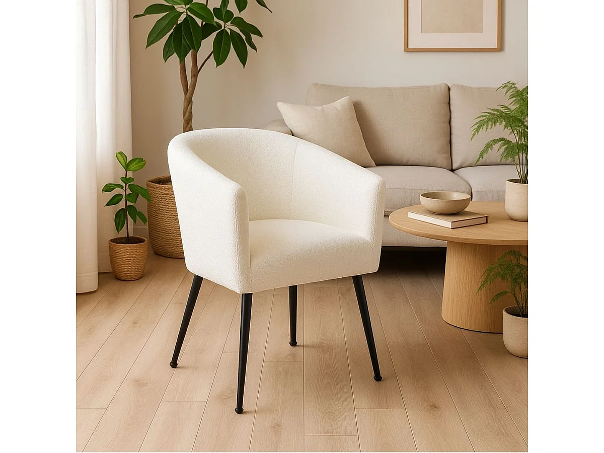 Butaca Melrose respaldo circular blanco 70x66x64 cm Adec