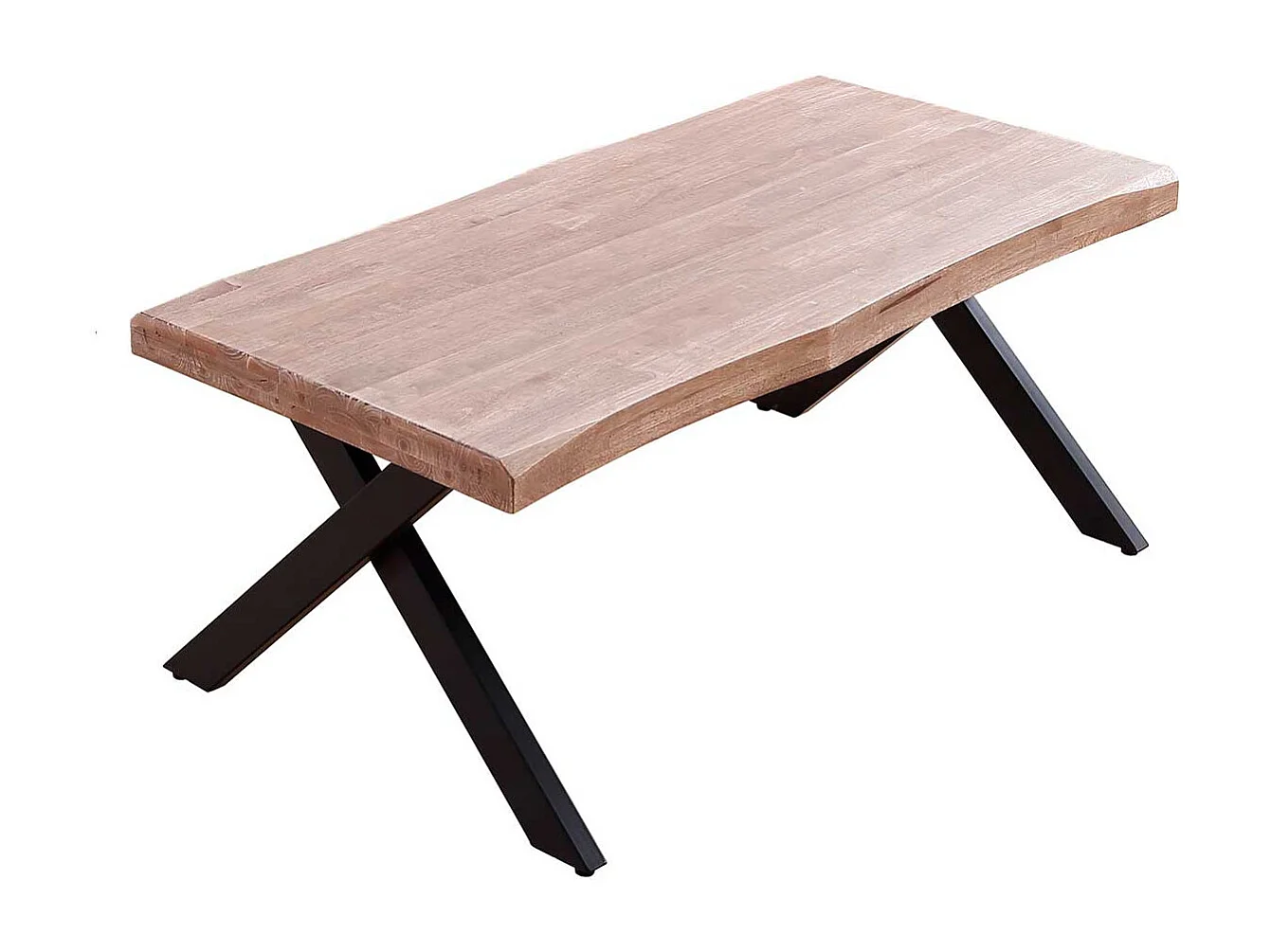 Mesa de centro elevable Xena tapa irregular roble Honey/negro 47-62x120x60-66 cm Adec