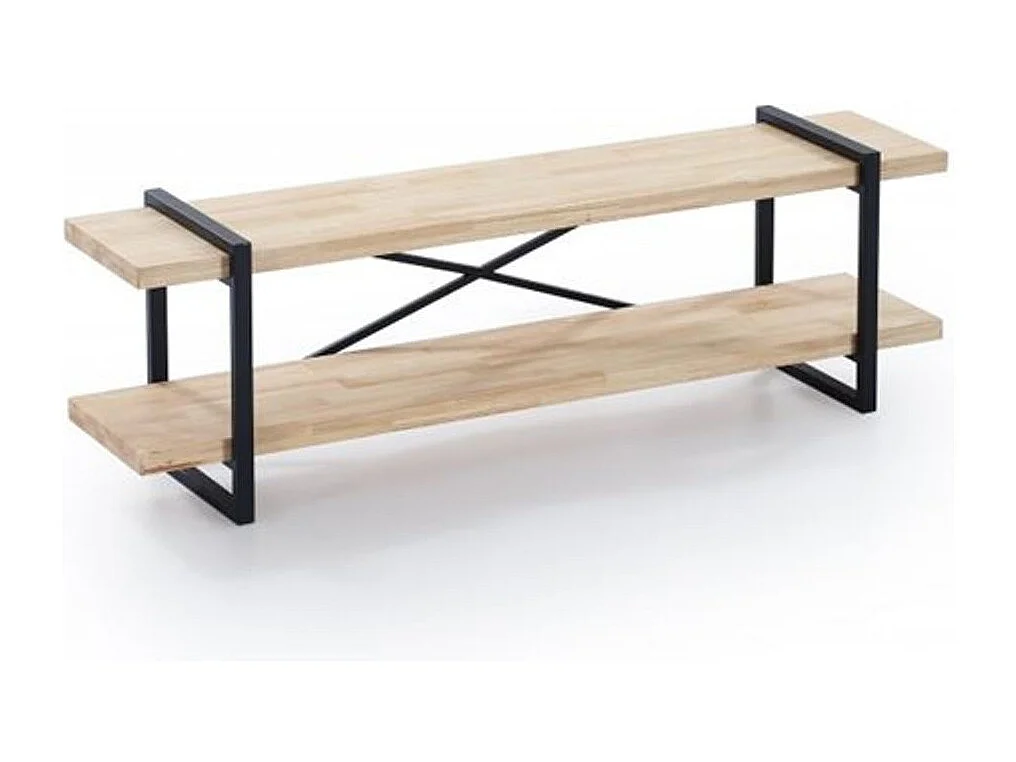 Mueble TV Plank roble Nordish/negro 46x36x150 cm Adec