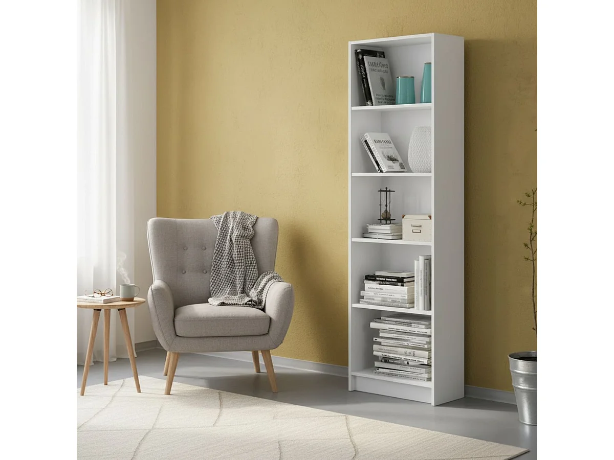 Estantería Aura 5 baldas blanco 180x52x25 cm