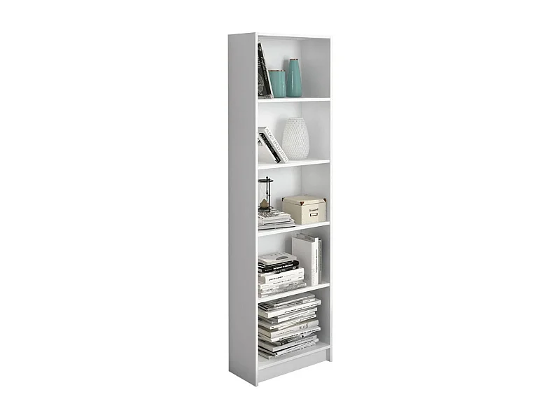 Estantería Aura 5 baldas blanco 180x52x25 cm