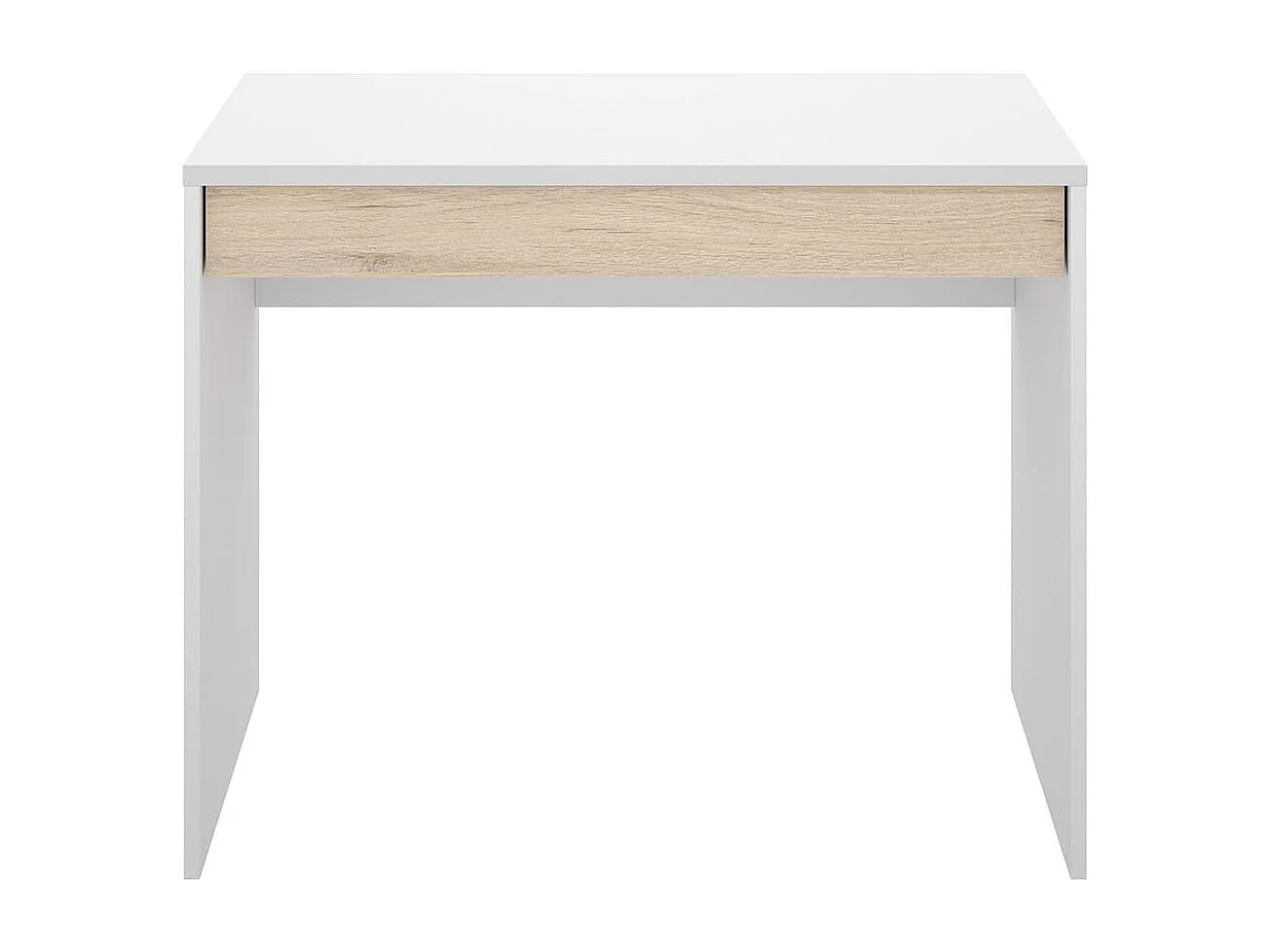 Escritorio Tok 1 cajón blanco/natural 74x90x50 cm