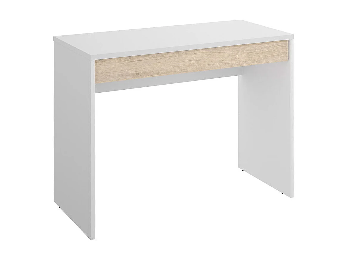 Escritorio Tok 1 cajón blanco/natural 74x90x50 cm