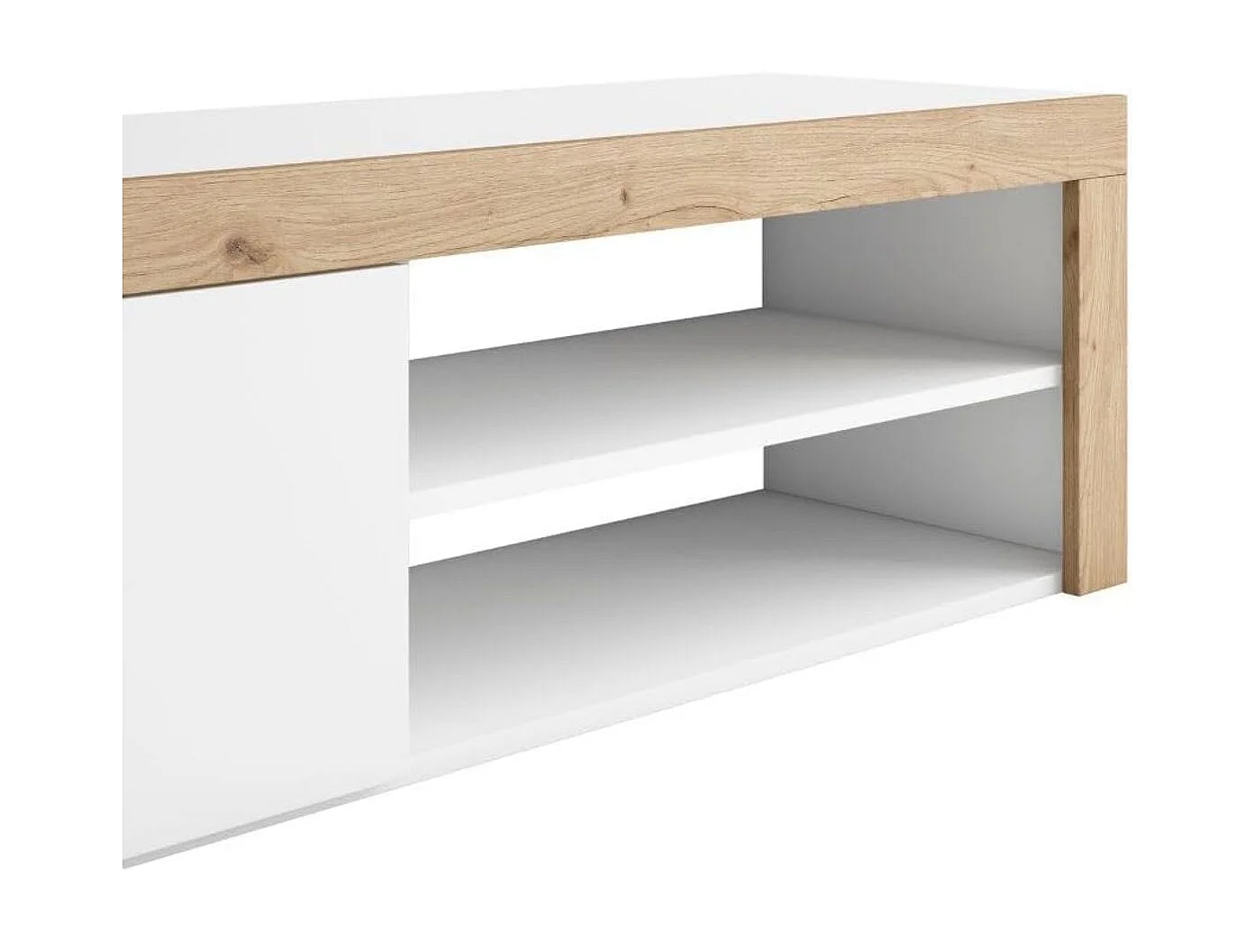 Composición de salón Fly 180cm blanco mate/naturale