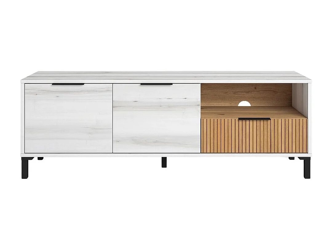 Mueble de TV Tokio 2 puertas con cajón y compartimento albo/rayado 46,5x136,3x40 cm