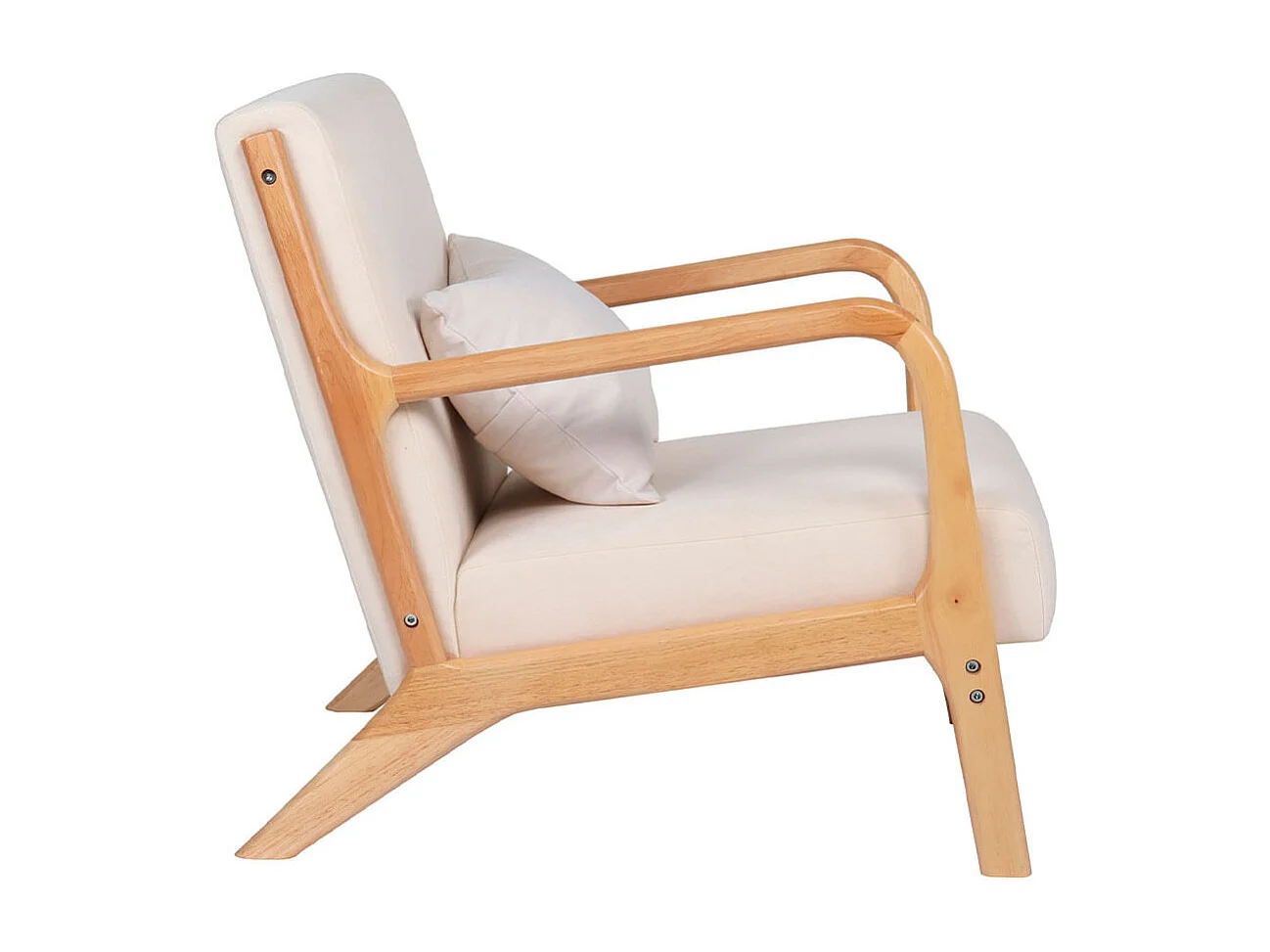Butaca Tokio asiento acolchado tapizado microfibra beige/natural 72x65x83 cm Adec