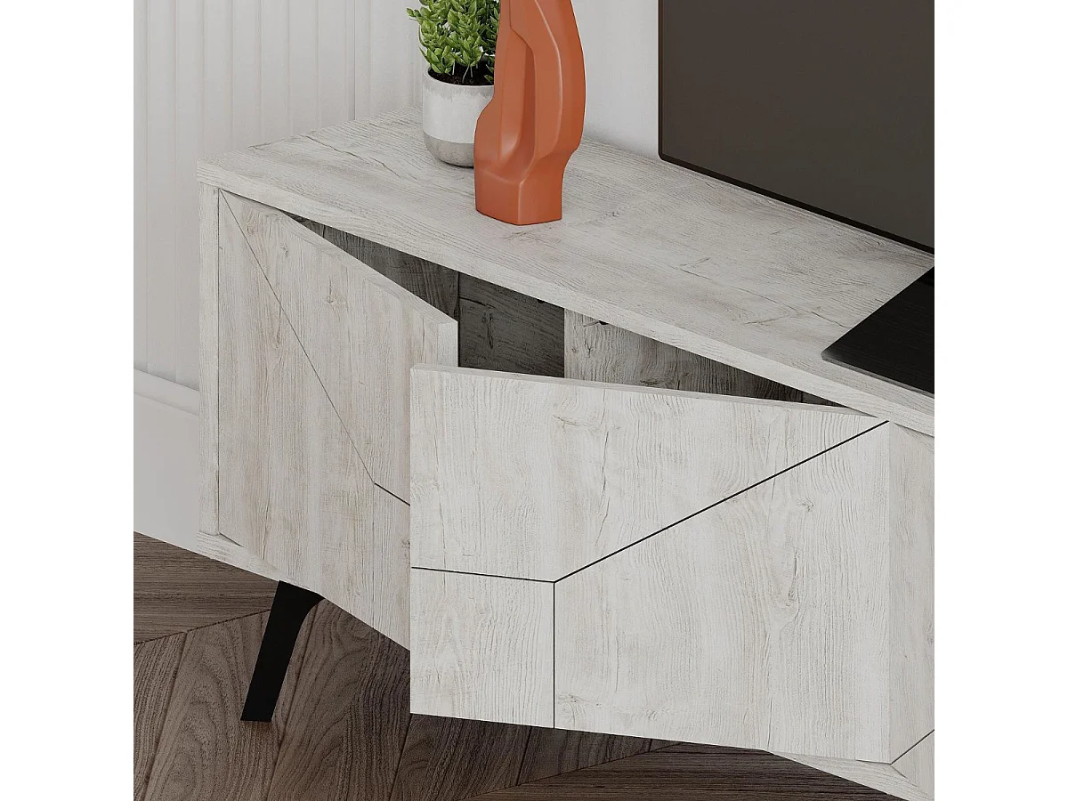 Mueble bajo de TV Dune 4 compartimentos blanco 50x180x29,6 cm