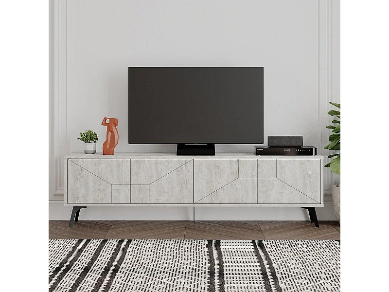 Mueble bajo de TV Dune 4 compartimentos blanco 50x180x29,6 cm
