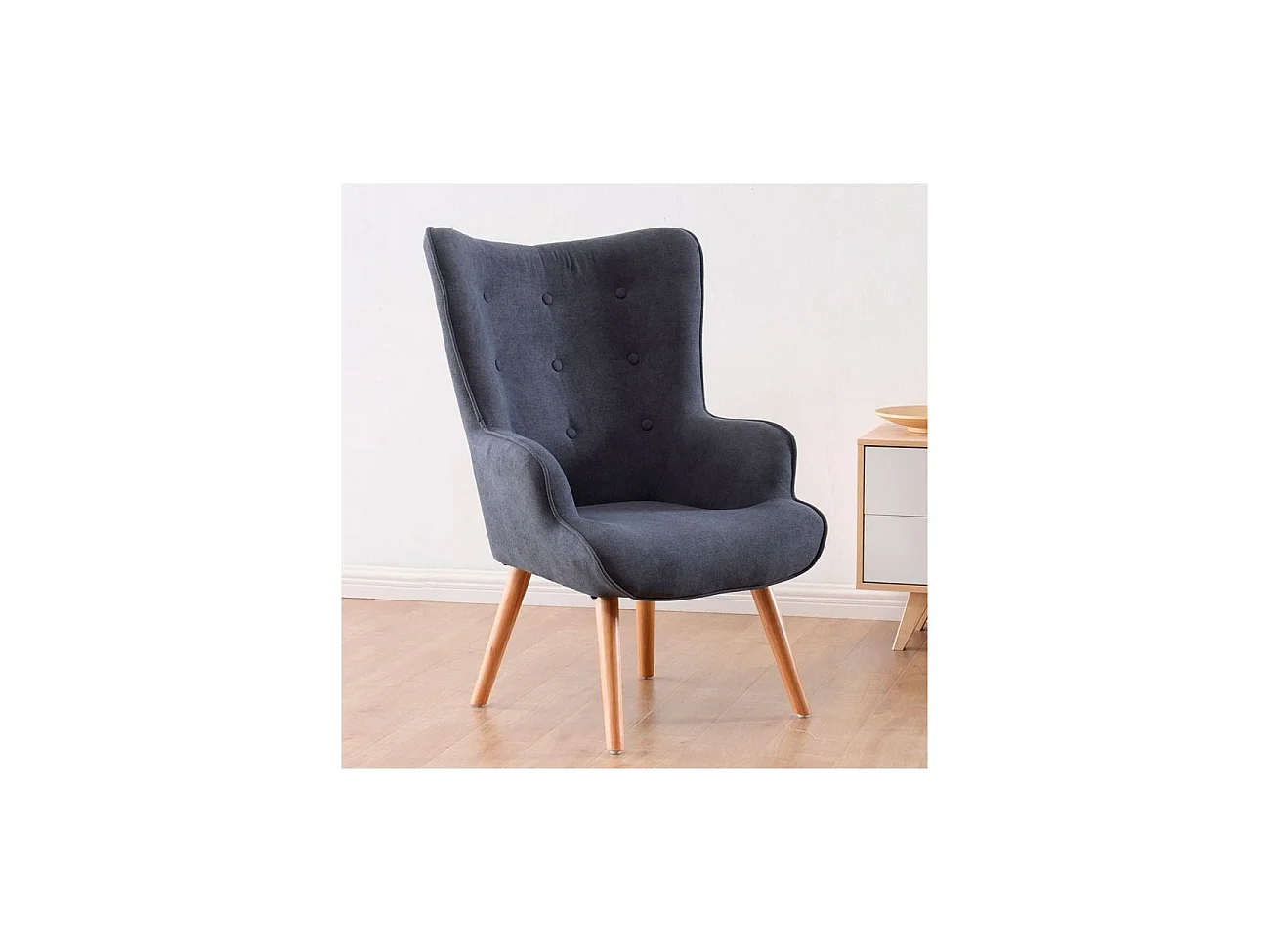Butaca de estilo nórdico en gris 75x71 cm Voss Gris