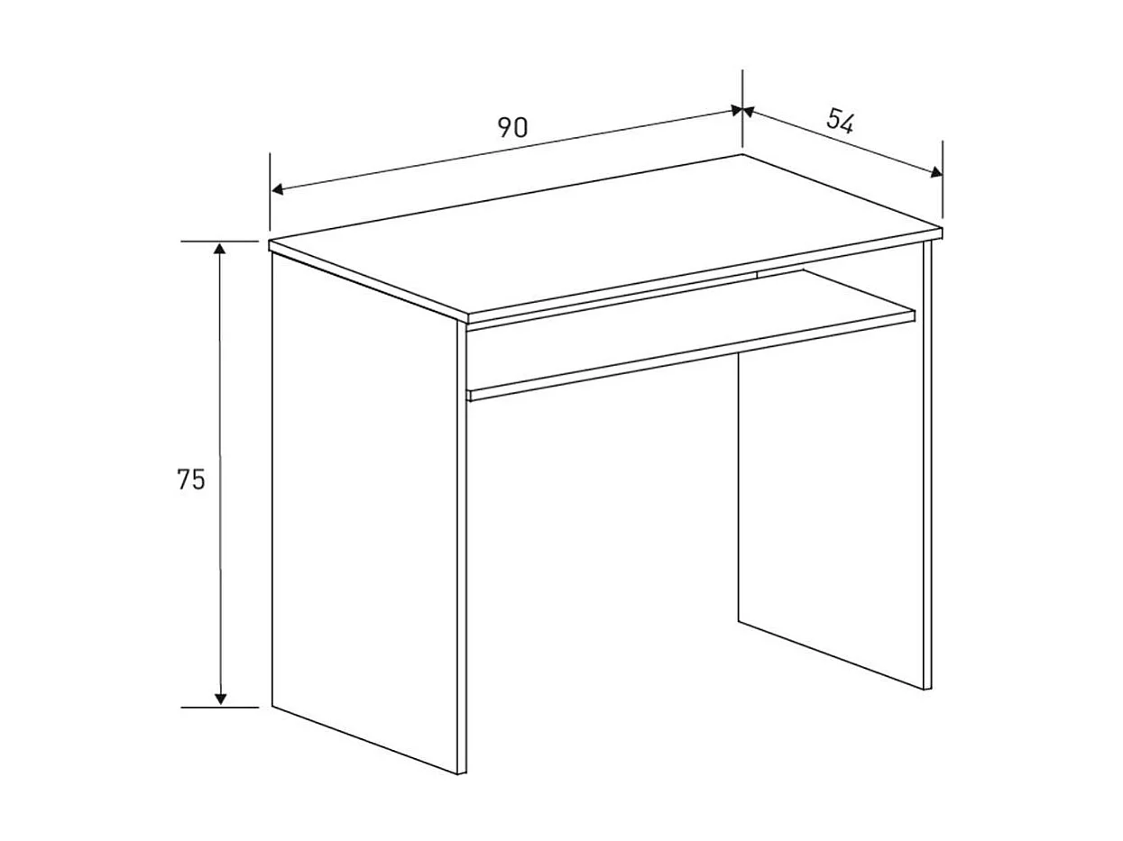 Escritorio New Aura tablero extensible beige 75x90x54 cm