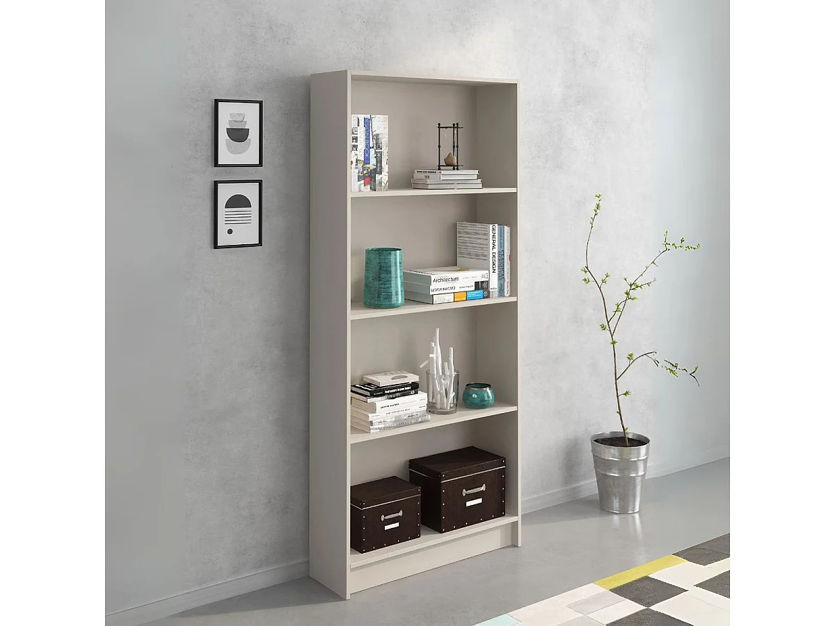 Estantería New Aura 4 compartimentos beige 180x80x24,5 cm