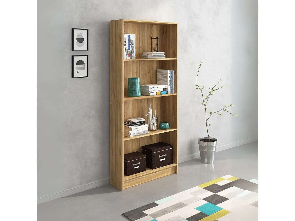 Estantería New Aura 4 compartimentos natural 180x80x24,5 cm