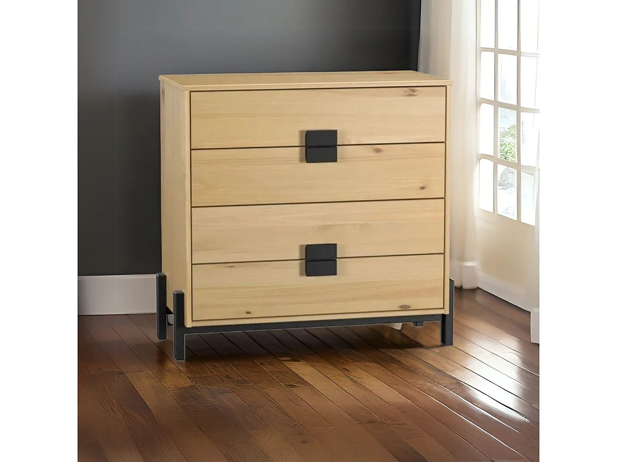 Cómoda Soleá 4 cajones natural 81x84x40 cm