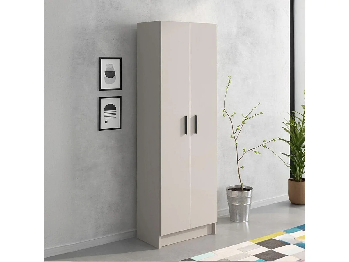 Armario auxiliar New Aura 2 puertas + 4 compartimentos beige 180x60x34,4 cm