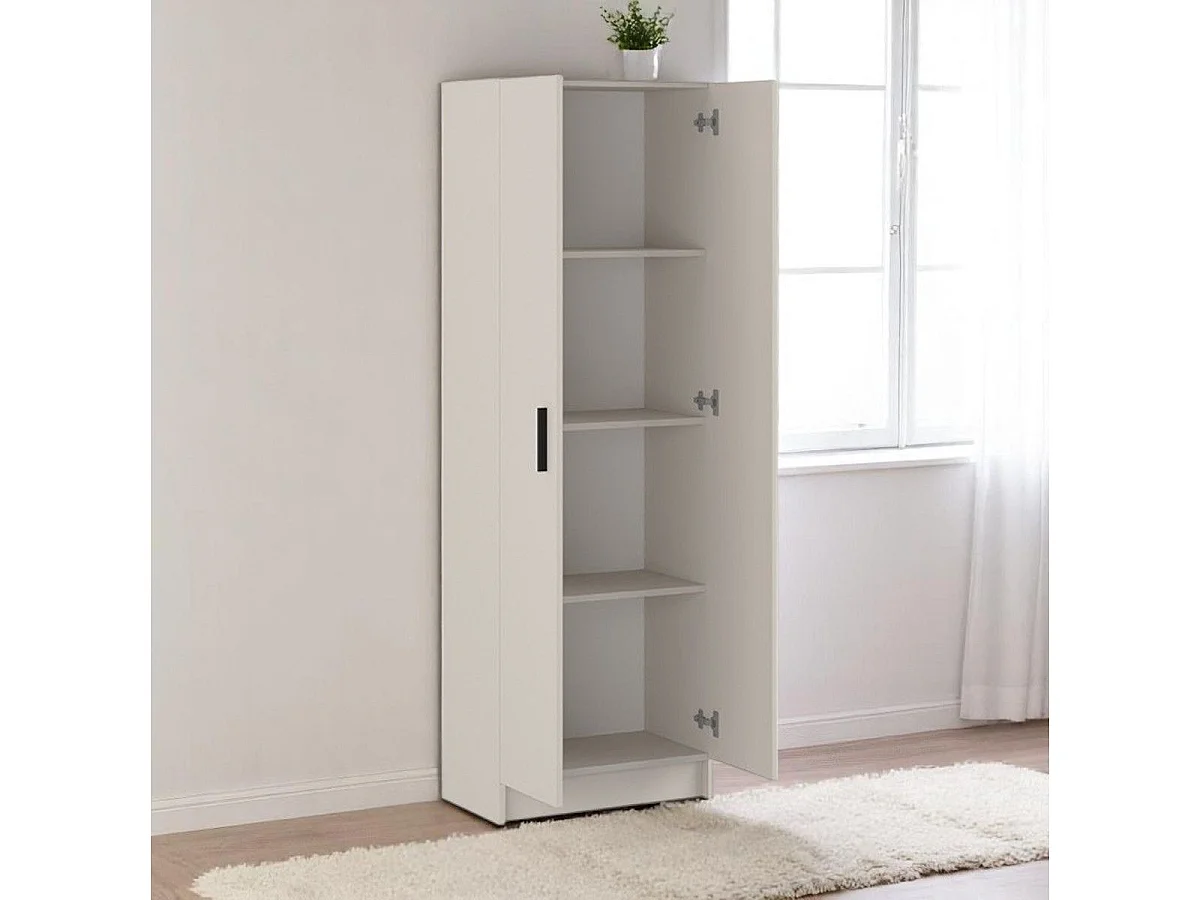 Armario auxiliar New Aura 2 puertas + 4 compartimentos beige 180x60x34,4 cm