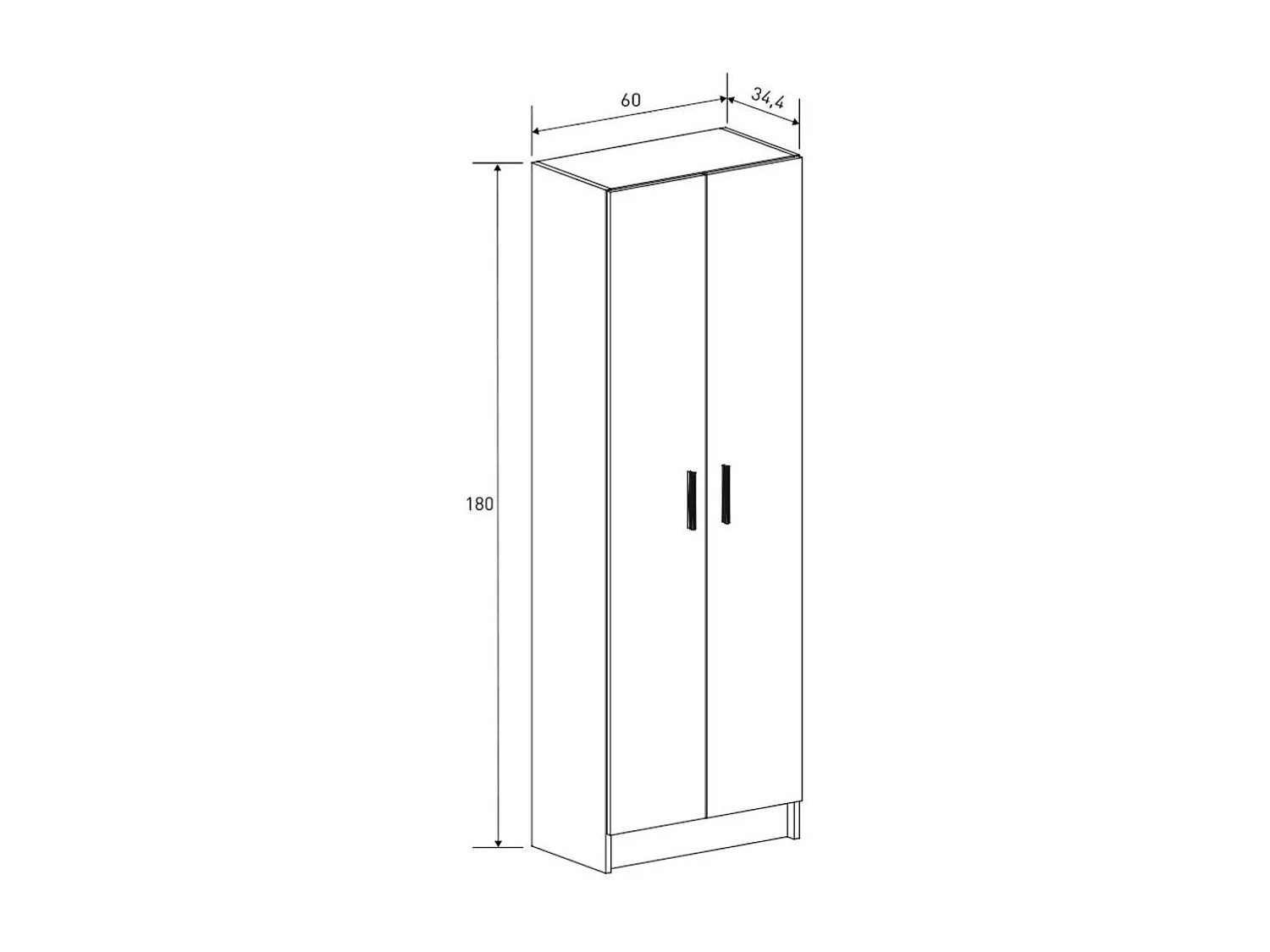 Armario auxiliar New Aura 2 puertas + 4 compartimentos beige 180x60x34,4 cm