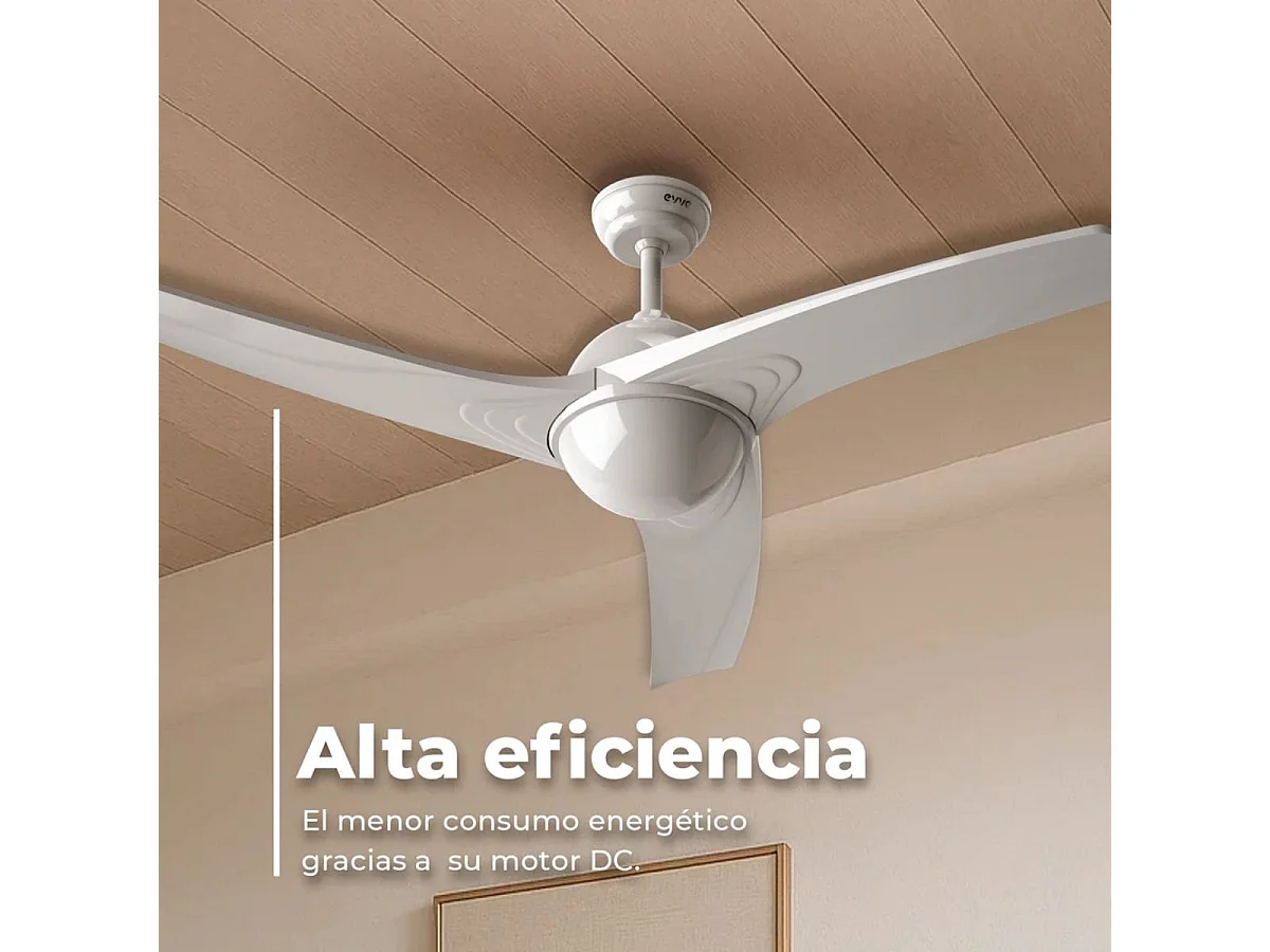 Ventilador de techo Evvo V522 60W 3 aspas 6 velocidades blanco Ø132 cm