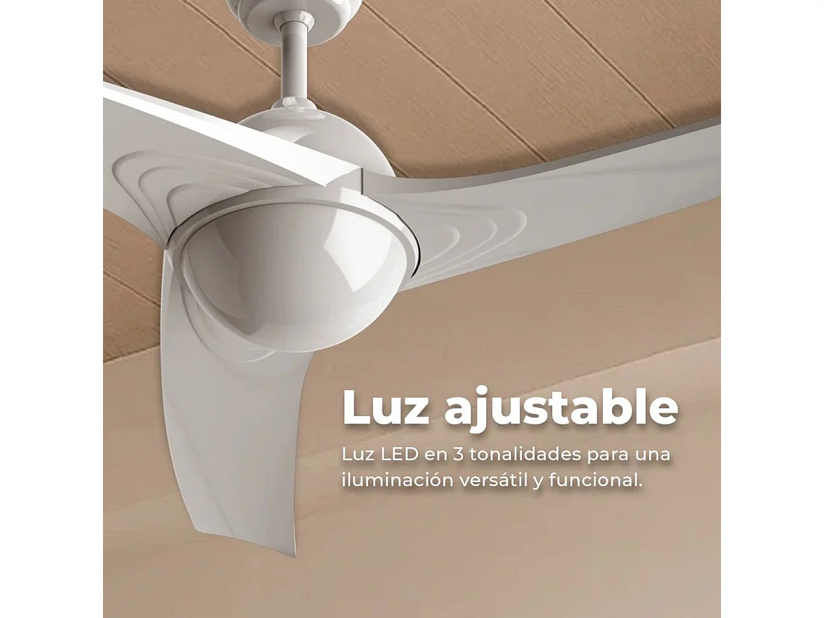 Ventilador de techo Evvo V522 60W 3 aspas 6 velocidades blanco Ø132 cm