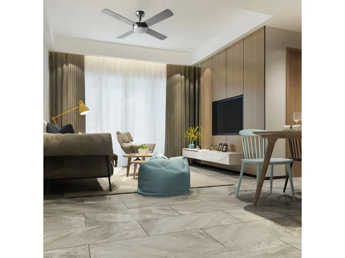 Ventilador de techo Evvo V516 65W 4 aspas 3 velocidades plata Ø132 cm