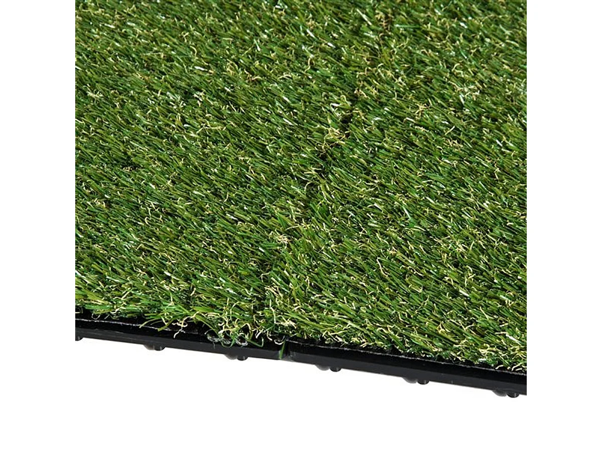 Pack de 10 placas de césped artificial Outsunny verde grosor 25mm