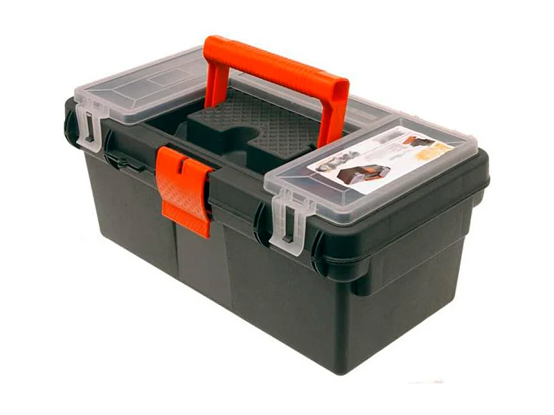 Caja de herramientas múltiples compartimentos con asa 16x36x19 cm