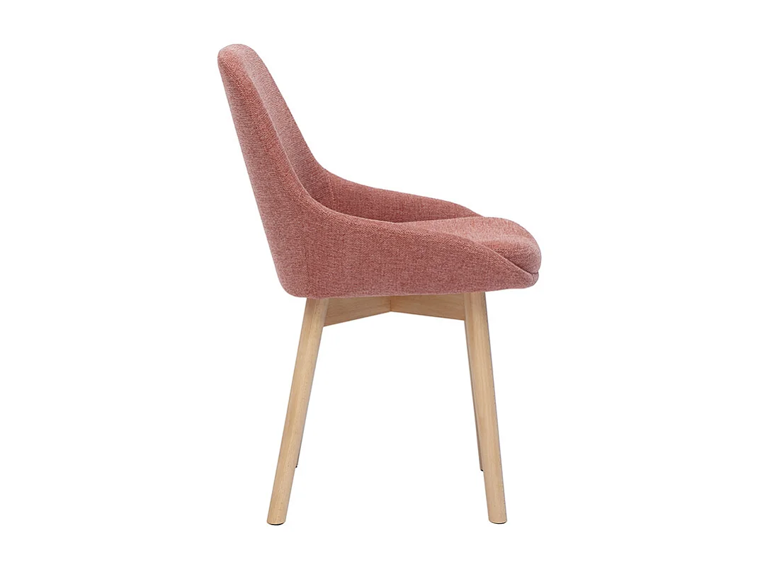 Chaises scandinaves en tissu effet velours texturé terracotta et bois clair massif (lot de 2) HOLO