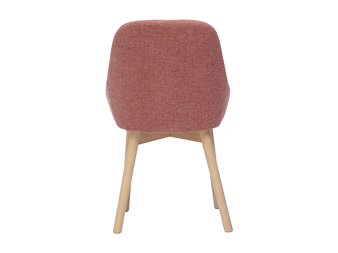 Chaises scandinaves en tissu effet velours texturé terracotta et bois clair massif (lot de 2) HOLO