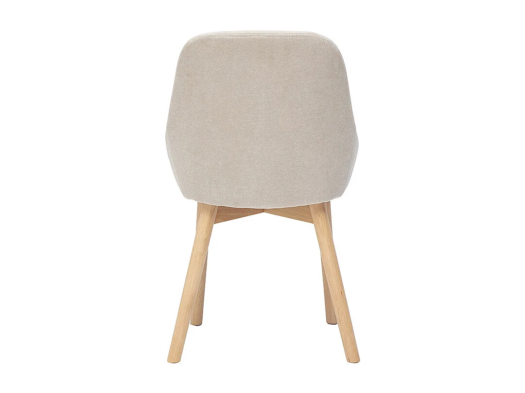 Chaises scandinaves en tissu effet velours beige et bois clair massif (lot de 2) HOLO
