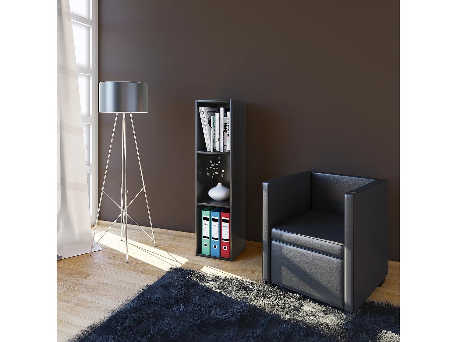 Stand Rack Mendas Black H. 107 x W. 34 x D. 30 cm