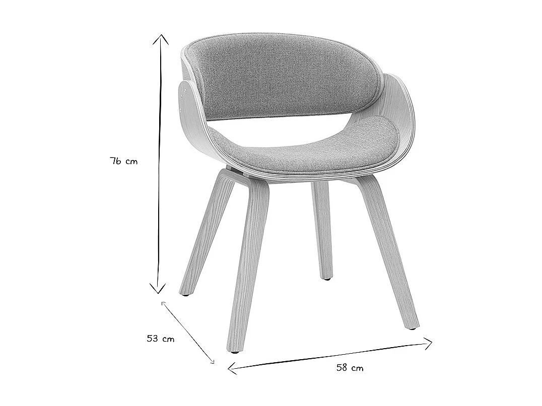 Chaise design en tissu effet velours texturé terracotta et bois clair BENT