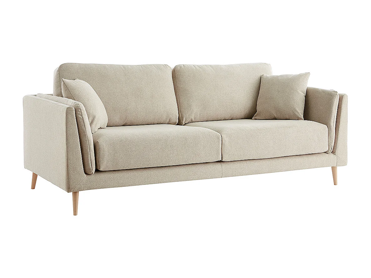 Divano design 3 posti in tessuto beige naturale VOGUE